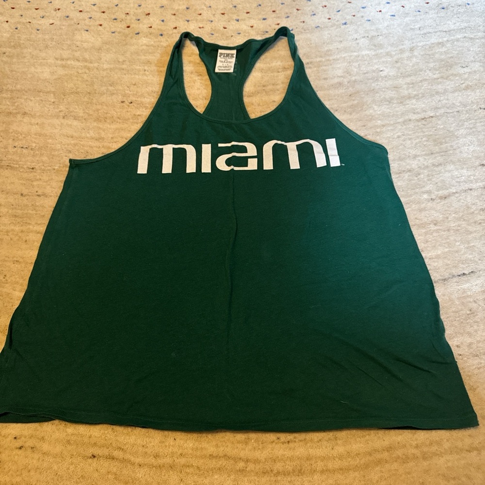 University of Miami Racerback Tank Top - Dark Green Victoria’s secret pink large